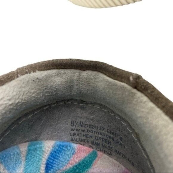 Born Lace Up Tamara Suede Sneakers in Castoro Textured Taupe Zipper Detail - Picture 4 of 8